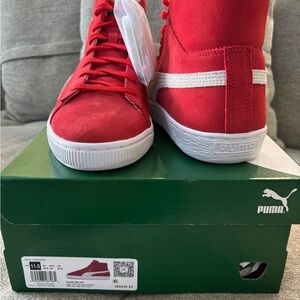 Puma Red High-Top Sneakers